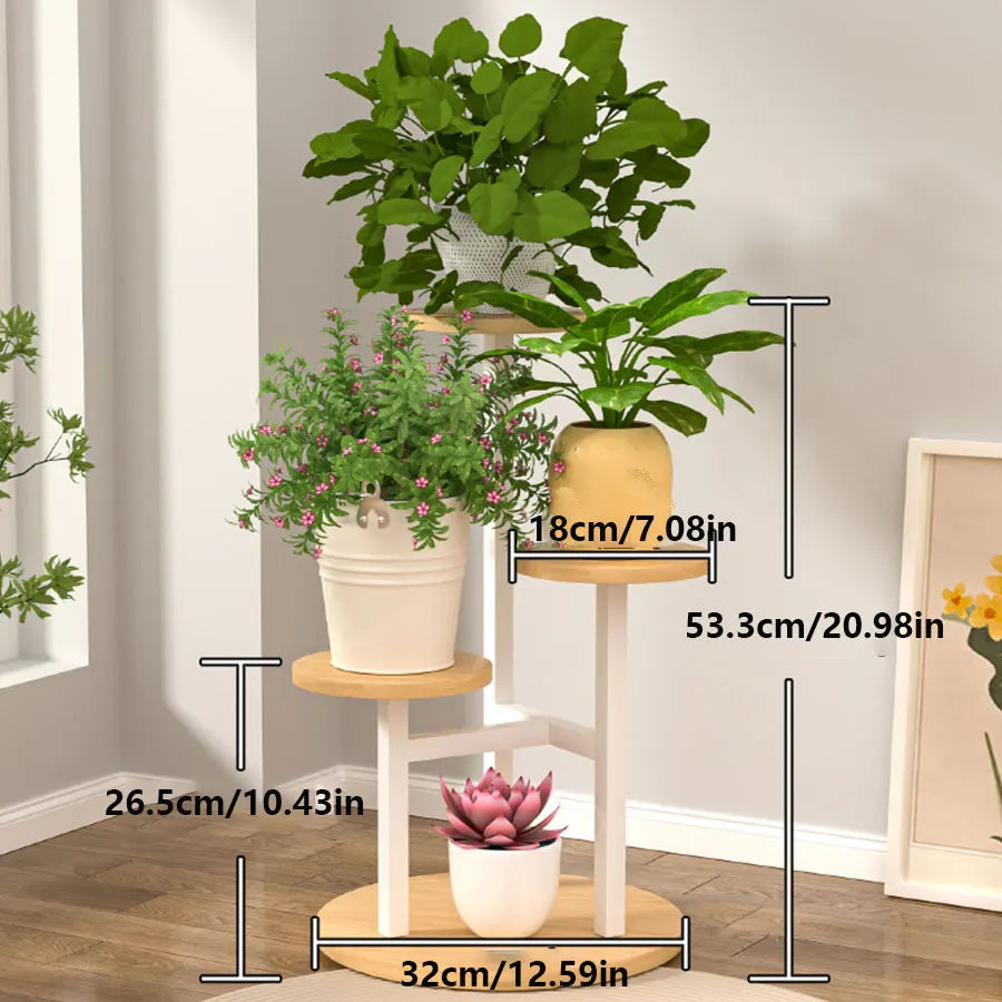Plant Stand And Flower Stand Multiple Wooden Shelf Stand For Flowers Indoor Outdoor Pot Shelf Display Stand Support For Plants