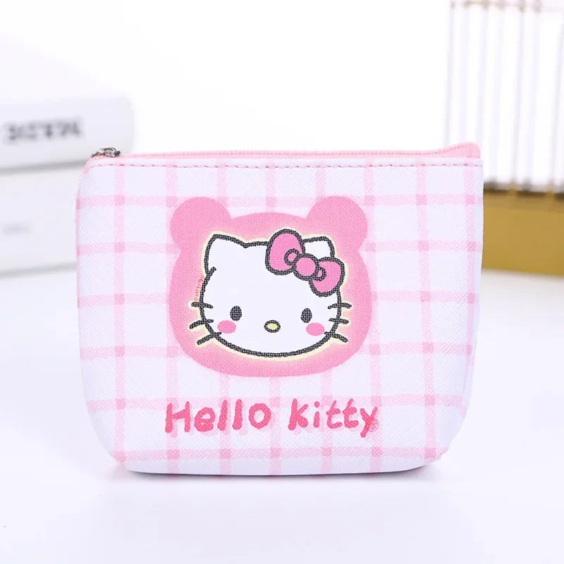 Hello Kitty Purse Coin Purses Cartoon Printed PU Melody Cute Wallet Bag Keychains Storage Bag Sanrio Kuromi Kawaii Mini Pouch