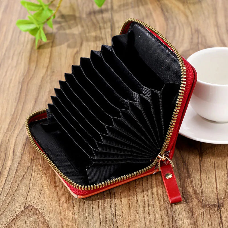 Hemasa Patchwork  Leather  Purse Mini Solid Multi-Cards Holder Coin Short Wallets Slim Small Wallet Zipper