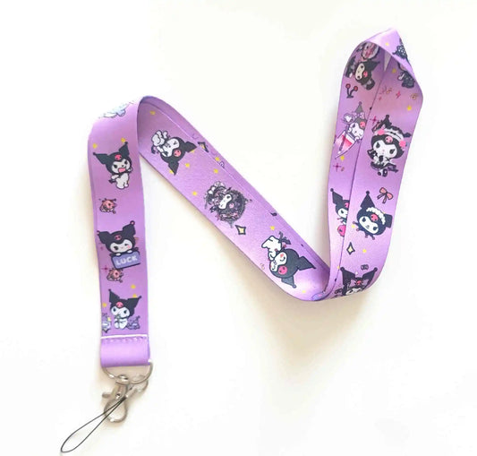 Hemasa Kuromi Cartoon Key Lanyard ID Badge Holders Animal Phone Neck Straps with Keyring