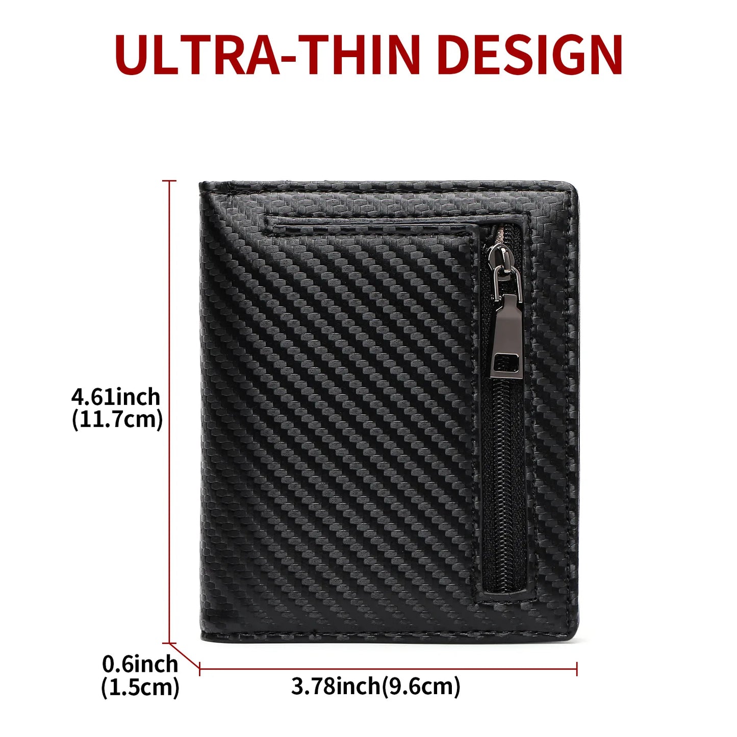 Carbon Fiber Genuine Leahter Wallet for Men RFID Blocking Anti-theft Mini Purse Men's Wallet Coin Bag ID Credit Card Holder