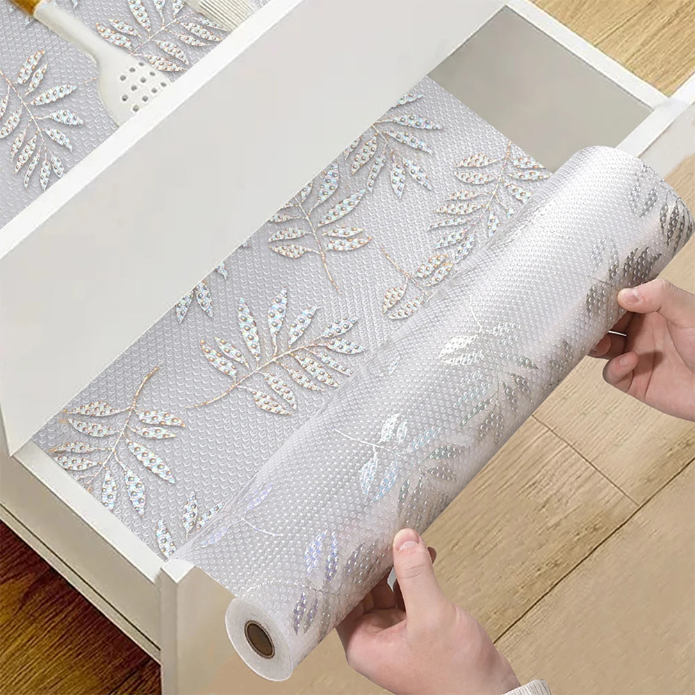 Tejesa 30x130CM Non-Adhesive Kitchen Cabinets Shelf Liner Non-slip Waterproof Drawer Liners for Cupboard Dresser Bathroom Kitchen