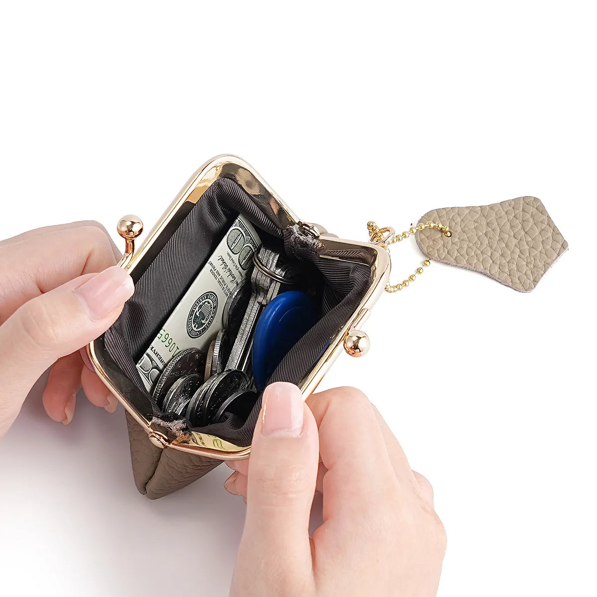 Tejesa  Multi-Color Genuine Leather Mini Coin Purse Compact Change Wallet Top Layer Cowhide Women Small Wallet