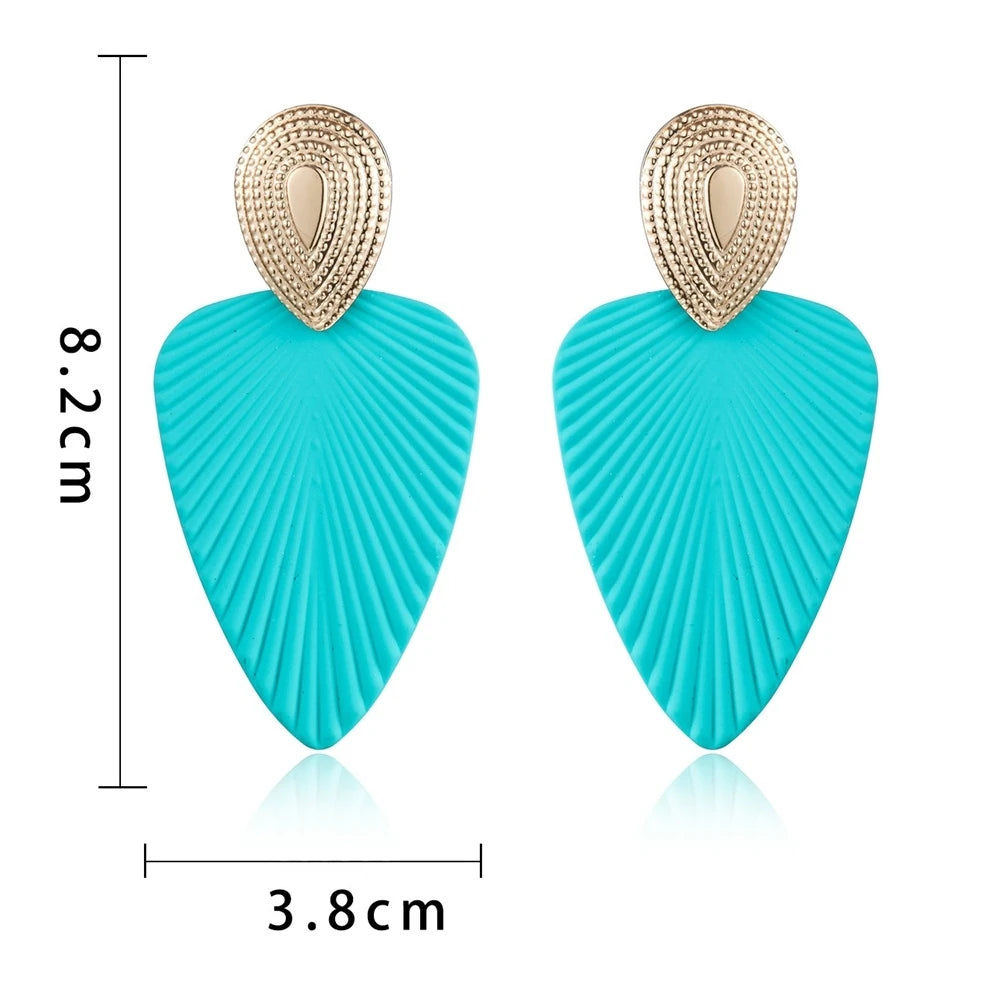 Hemasa Acrylic Leaf Drop Earrings / Bohemian Drop Oil Leaves Shape Earrings /Women's Long Dangle Pendant Minimalist Jewelry Earing