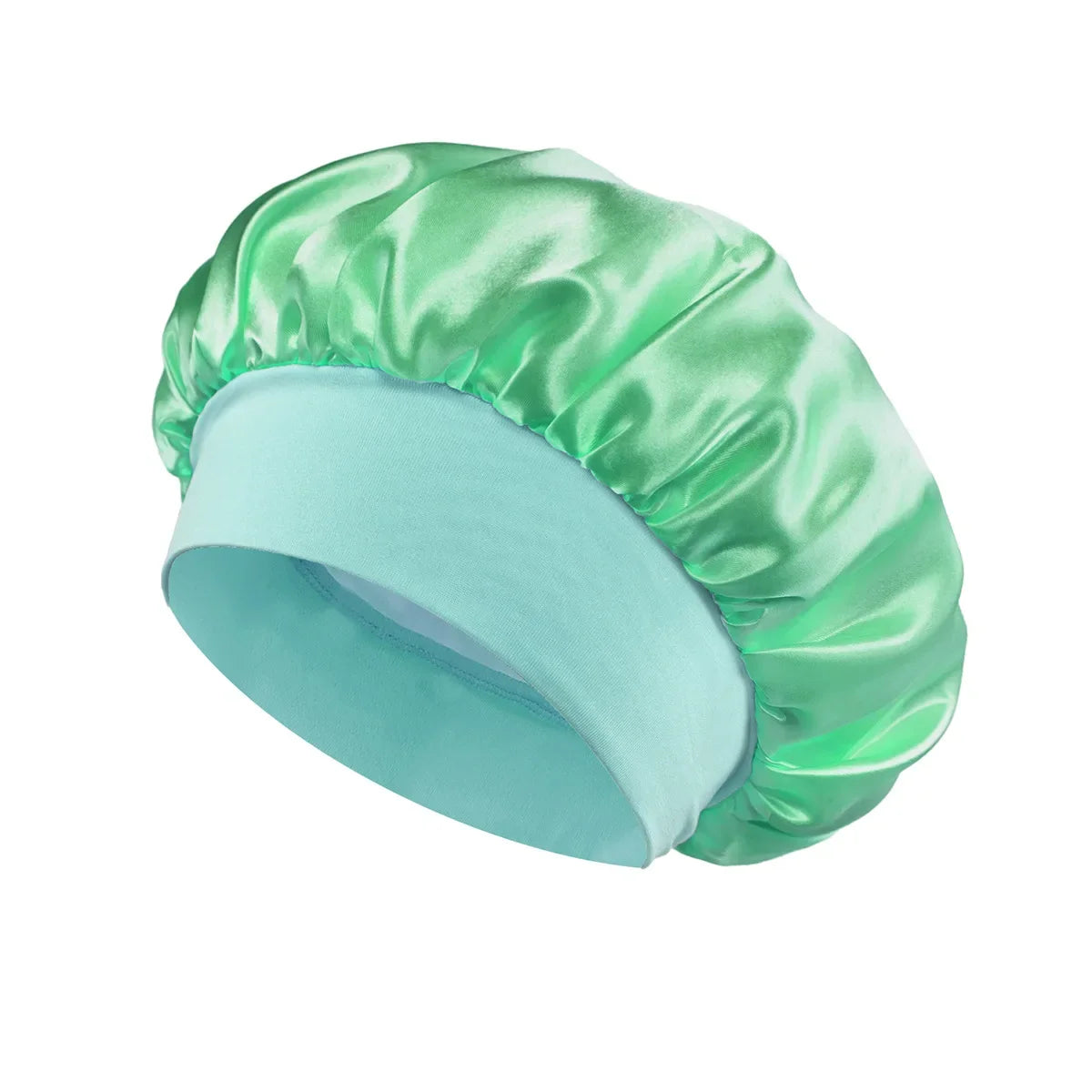 Hemasa Women Satin Bonnet Hair Bonnet for Sleeping Hair Care Silk Bonnets Solid Wide-brimmed Sleeping Hat with Elastic Soft Band