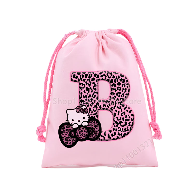 Sanrio Hello Kitty Drawstring Bagfor  Kids /Anime Letter Printed Bags Cookies Candy Storage Bag Wedding Jewelry Gift Bag