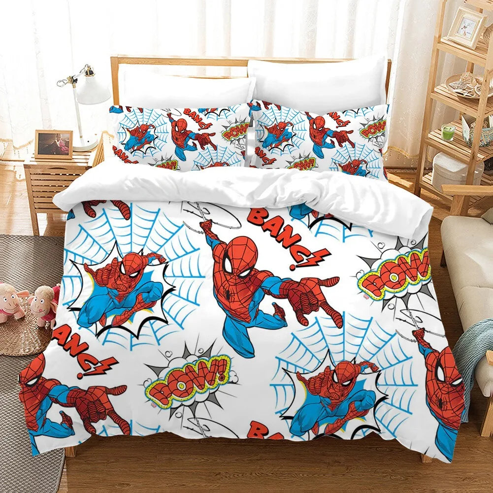 Super Marvel Ultimate Spiderman Bedding Set,Single Twin Full Queen King Size,Baby Cartoon Bed Set Kid Bedroom Bedding Sets