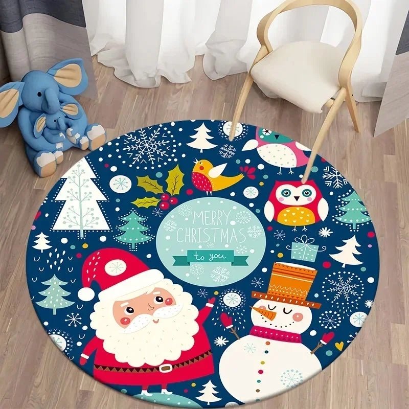 Santa round carpet home living room bed  floor mat kitchen bath   cute children's  decoration