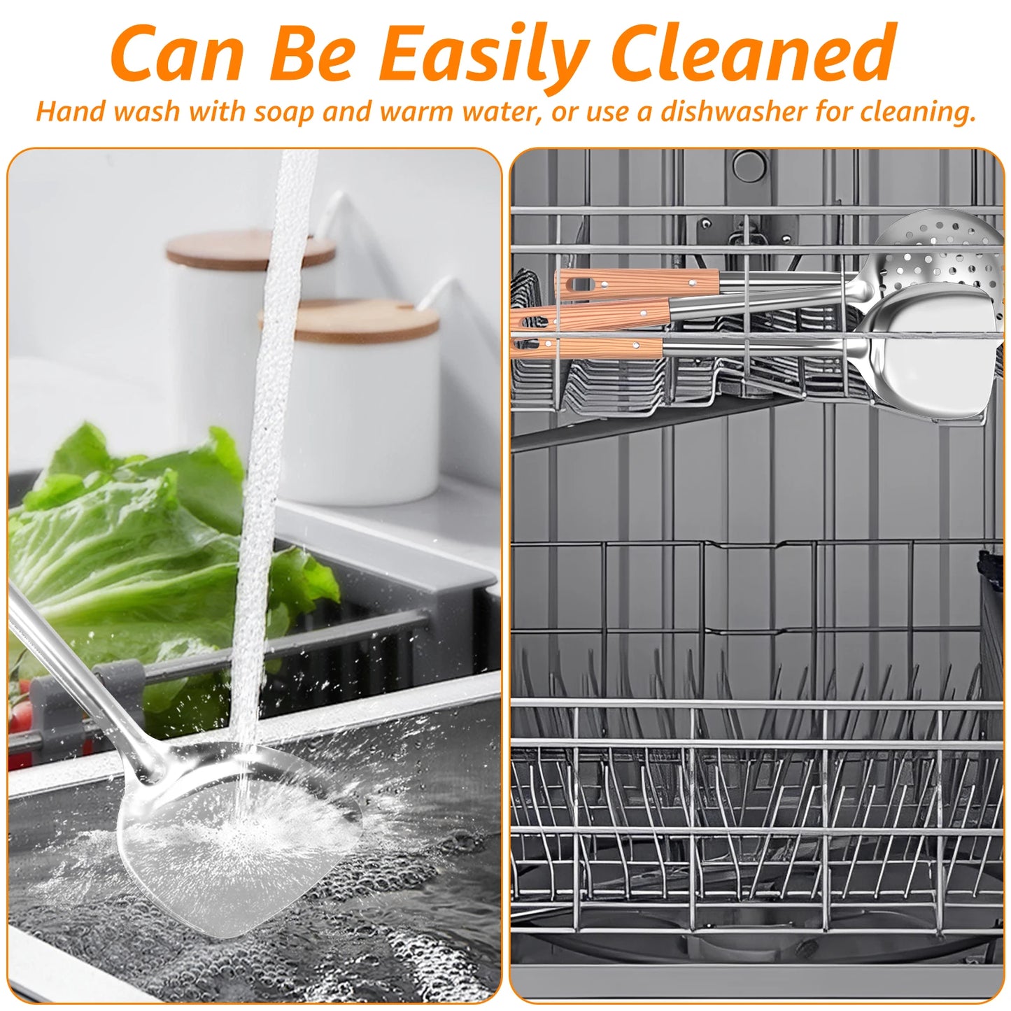 Tejesa 5/10 Pcs Stainless Steel Cooking Utensil Set Heat Resistant Easy Cleaning Kitchen Gadget for Home Restaurant Cooking Accessories