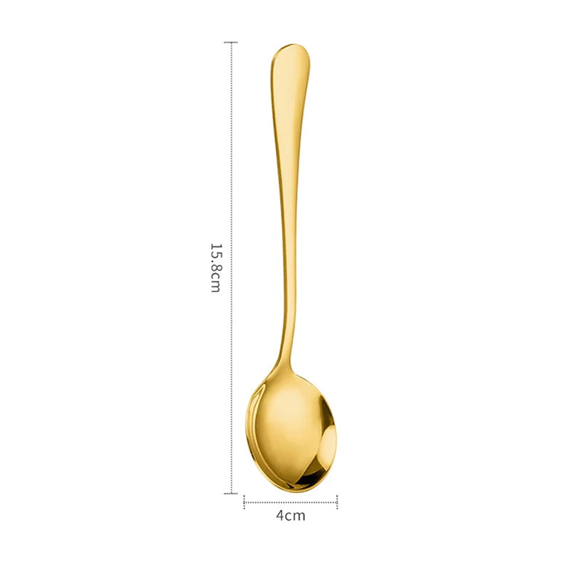 Stainless Steel Soup Spoons Korea Home Kitchen Ladle Capacity Gold Silver Mirror Polished Flatware For Coffee Tableware