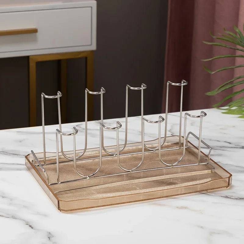 Stainless Steel Cup Tray, Inverted Hanging Rack, 8 Cup and 12 Cup Drain Rack, Home and Office Use, Durable Organizer