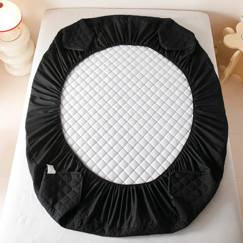 100%Waterproof Mattress Cover Thick Solid Color Bed Fitted Sheet Single/Queen/King 침대커버 135x200cm 160x200cm Soft Bed Cover