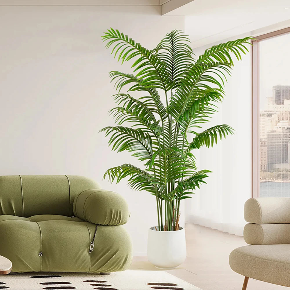 130cm/51.2in Artificial Large Fake Palm Tree Areca Palm Artificial Tropical Plant Plastic for Home Garden Decoration