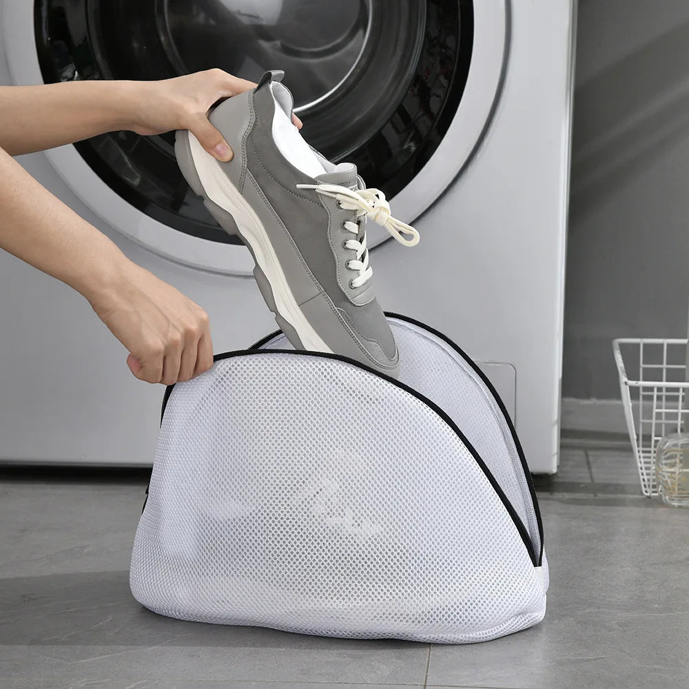 Hemasa 2pcs  Anti-deformation Mesh Laundry Bag Washing Machine Shoes Bag Travel Shoe Storage Bags Protective Clothes Storage Box Organizer