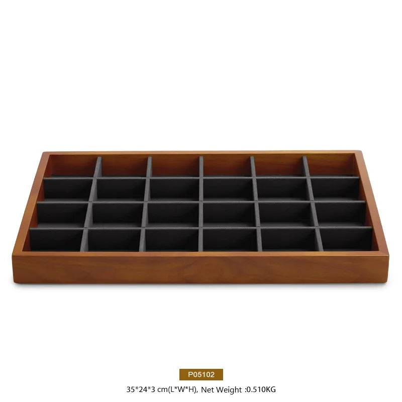 MISHITU Wooden Storage Tray Ring Necklace Bracelet Storage Tray Jewelry Display Tray Multifunctional Display Home Storage Box