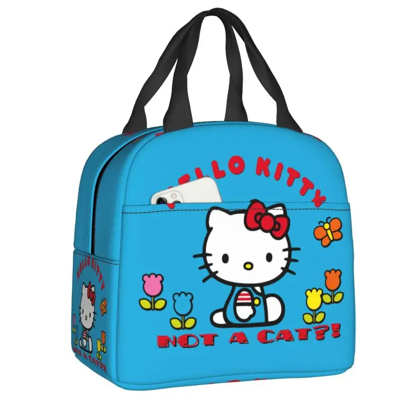 Hemasa  Hello Kitty Cat Lunch Bag Leakproof Cooler Thermal Insulated Bento Box For Women Kids Picnic Travel Food Tote Bags