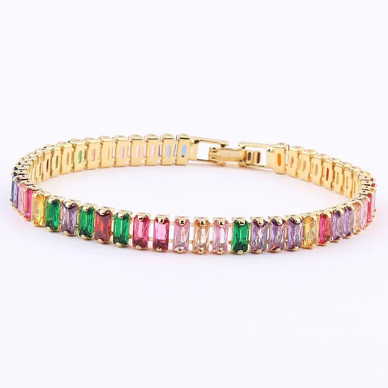 Hemasa Pink colour Cubic Zirconia Tennis Bracelets for Women/Girls