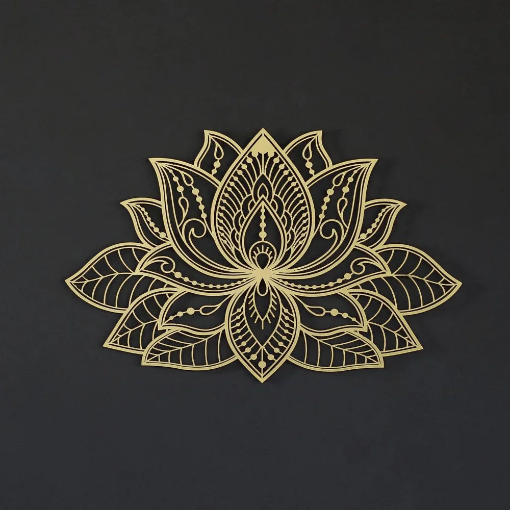 Hemasa  Mandala Metal Wall Embellishment Lotus Bloom Peaceful Room Decor