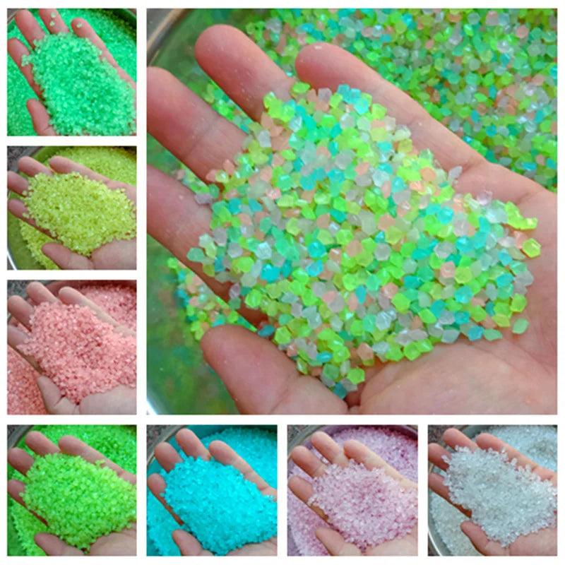 1000 Pcs Glow Sand Glow In Dark Stone Pebble Garden Yard Outdoor Lawn Decoration Fish Tank Aquarium Home Diy Decor 3-5mm