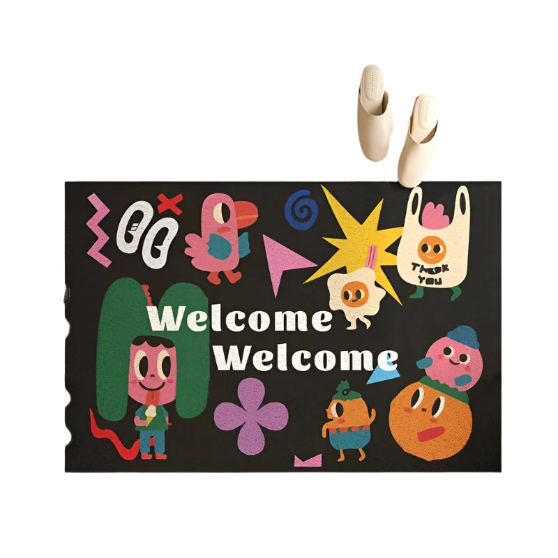 Hemasa  Welcome Entrance Doormat Non-slip PVC Floor Mats Easy Clean Hallway Entryway Home Decor Dust Removal Carpet