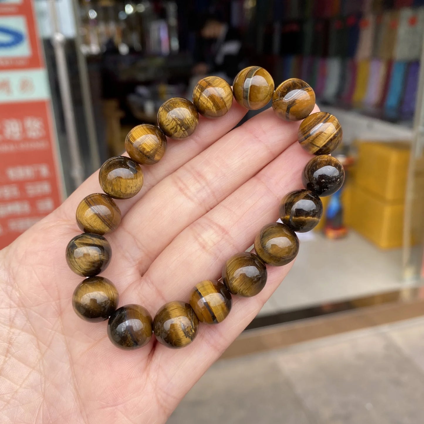 Hemasa Natural Stone  Tiger Eye Beads  Bracelet  in different Sizes