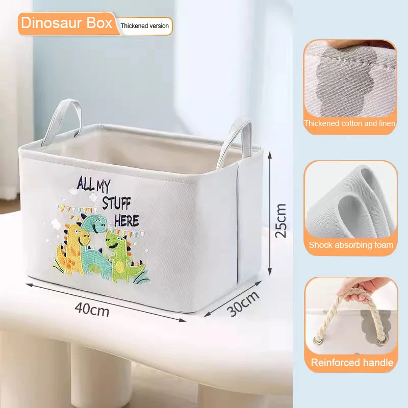 Hemasa Folding Storage Basket Linen Storage Fabric Wardrobe Office Bedroom Closet Toys Laundry Basket With Handle