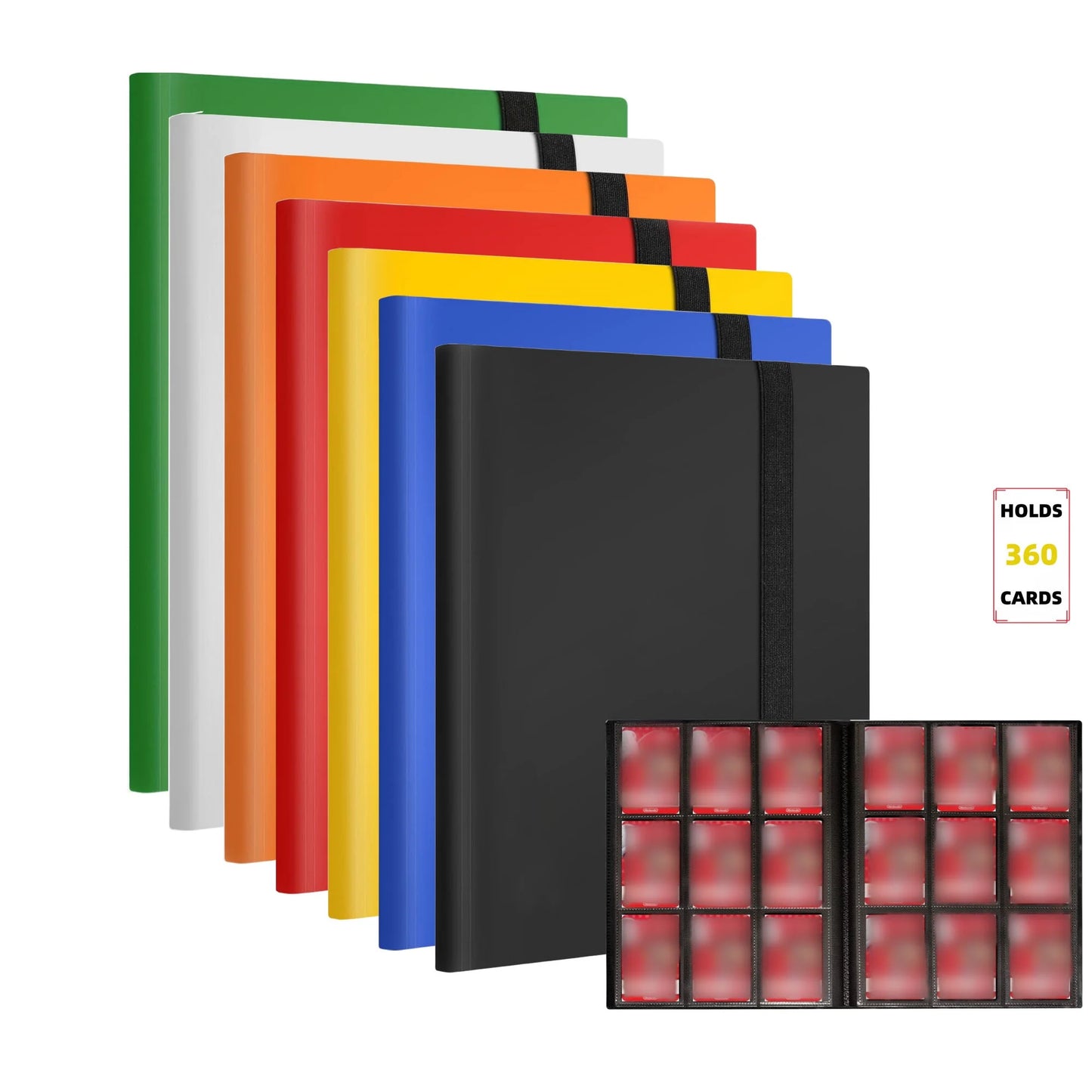 Hemasa 9 Pocket  Card AlbAum Folder - 360 Side Loading Pocket Binder for Game Cards & Sports Cards