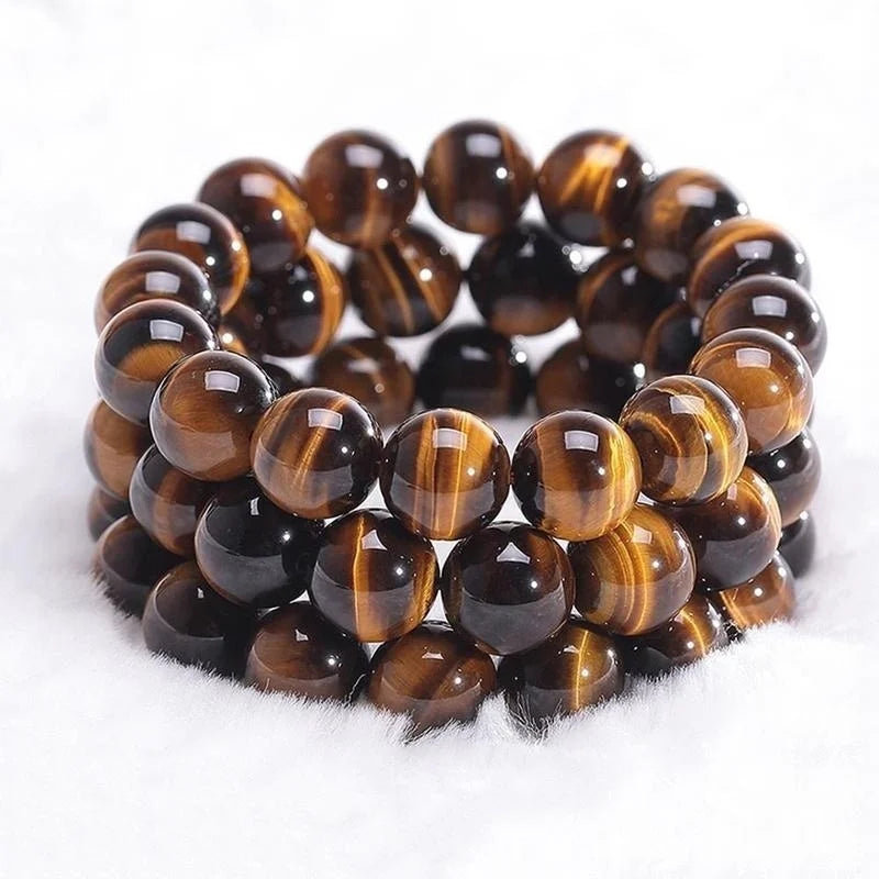 Hemasa Natural Stone 6/8/10mm Beads Tiger Eye Bracelet for women/Girls