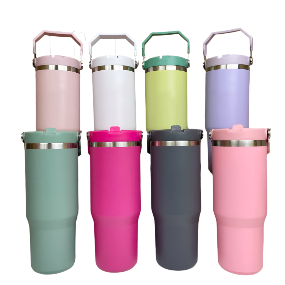 Hemasa Stanley 30oz Tumbler With Handle Leopard Tumbler With Straw Lids Stainless Steel Coffee cup