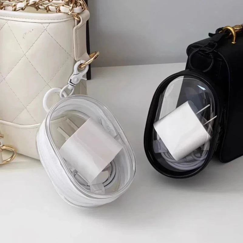 Hemasa Portable Keychain with Lipstick Case  Multi-Functional Travel Organizer for Women  PVC Material  Lobster Claw Clasp