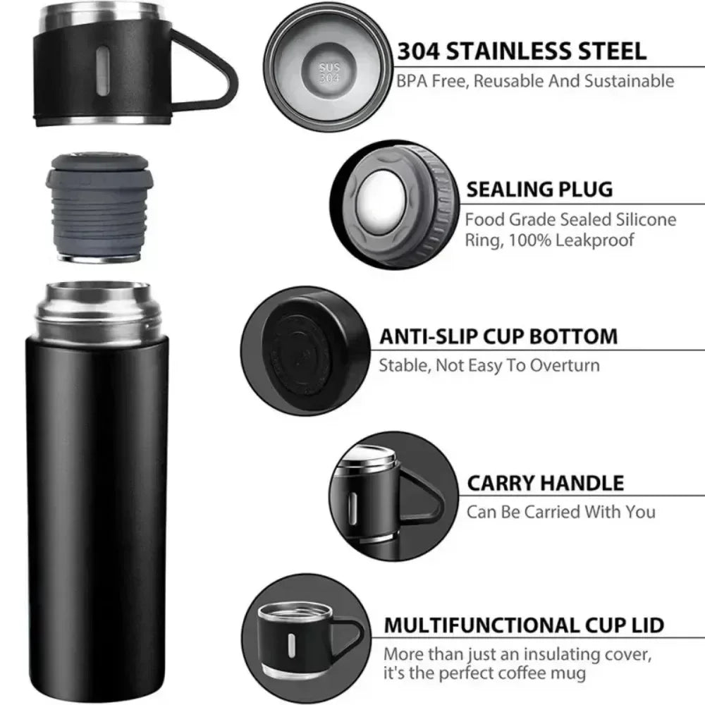 Hemasa 500ML 304 Stainless Steel Vacuum Insulated Bottle Gift Mug