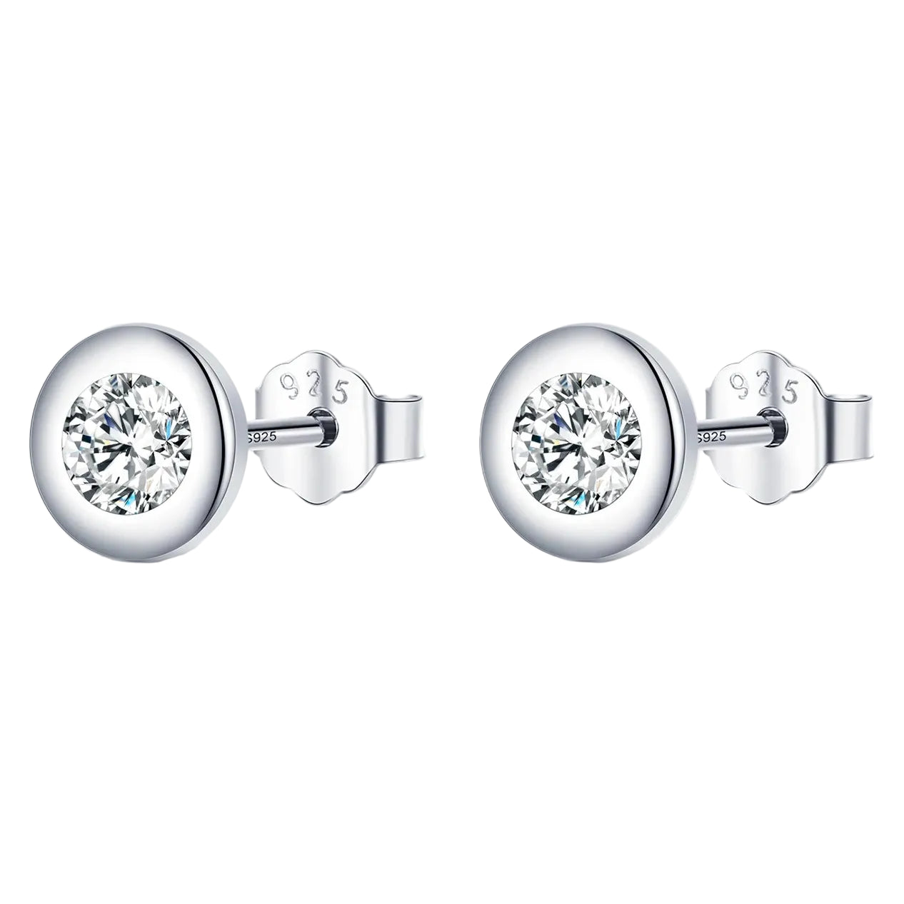 Tejesa Clear CZ Ear Studs 100% 925 Sterling Silver Sparkling Stud Earrings For Women Wedding