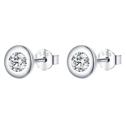 Tejesa Clear CZ Ear Studs 100% 925 Sterling Silver Sparkling Stud Earrings For Women Wedding