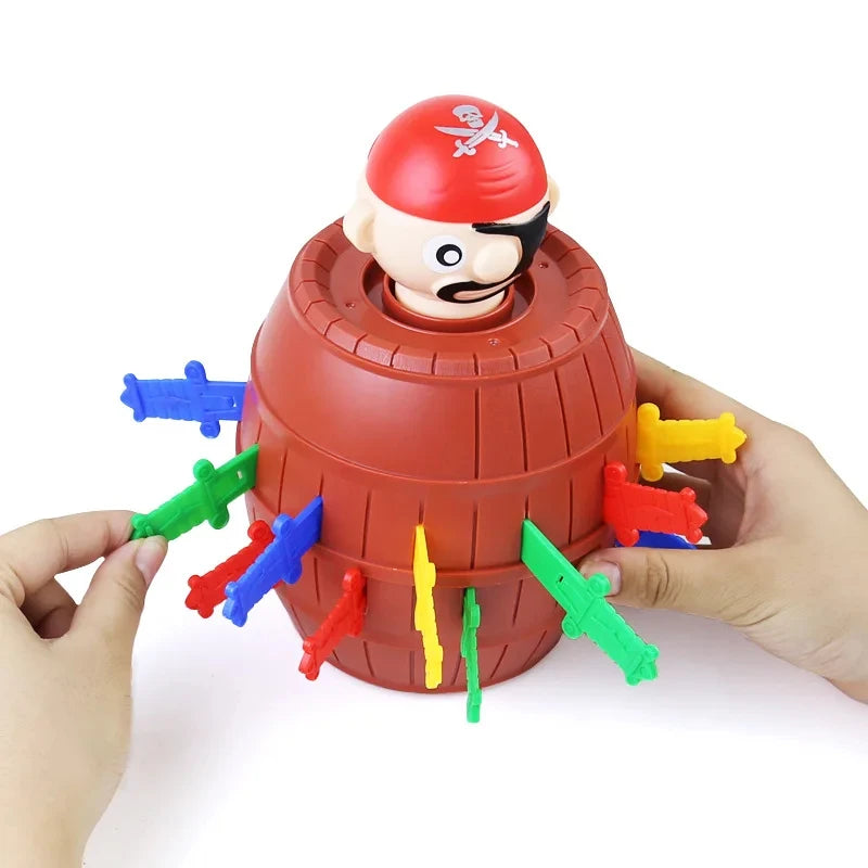 Hemasa Funny Tricky Toy Pop Up Pirate Barrel Toys Swashbuckling Games Running Man Pirates Bucket Sword Stab Family Board Game for Kids