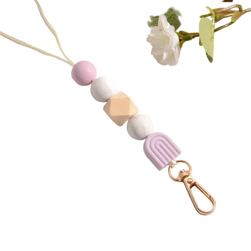 Hemasa Rainbow Silicone Beads Keychain/ Necklace /Lanyard