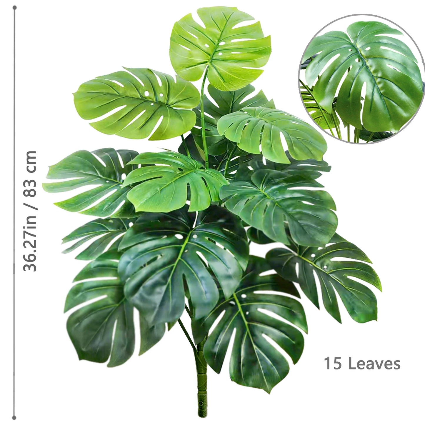 Tejesa 60-103cm Artificial Monstera deliciosa Pothos Alocasia Leaf Fake Plant Ornamental Festive Home Office Decoration