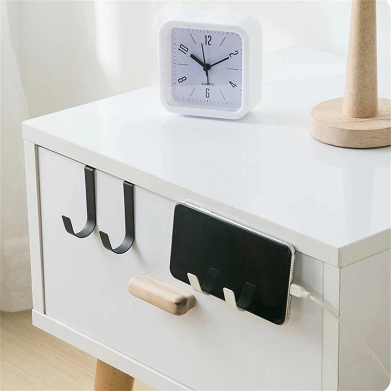 Hemasa 4pcs Multi-Purpose Hooks Kitchen Cabinet Door Back Hook Hanging Rack Clothes Coat Hat Towel Hanger Storage Hook Bathroom Accessories