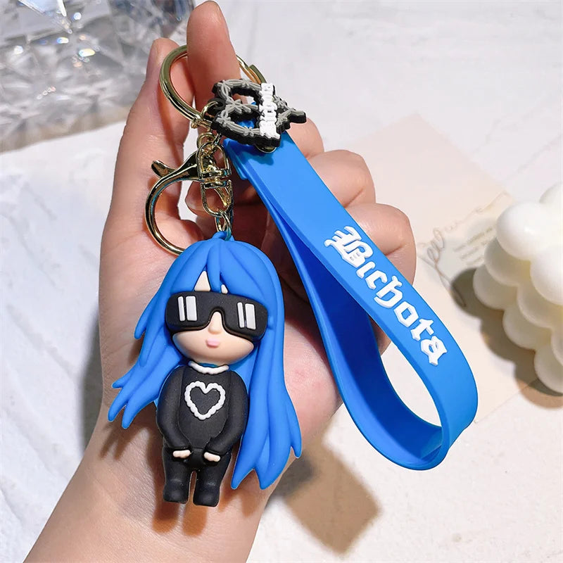 Cartoon Singer Karol G Keychain Heart Bad Rabbit Silicone Pendant Keyring Car Backpack Key Holder Kawaii Jewelry Gifts