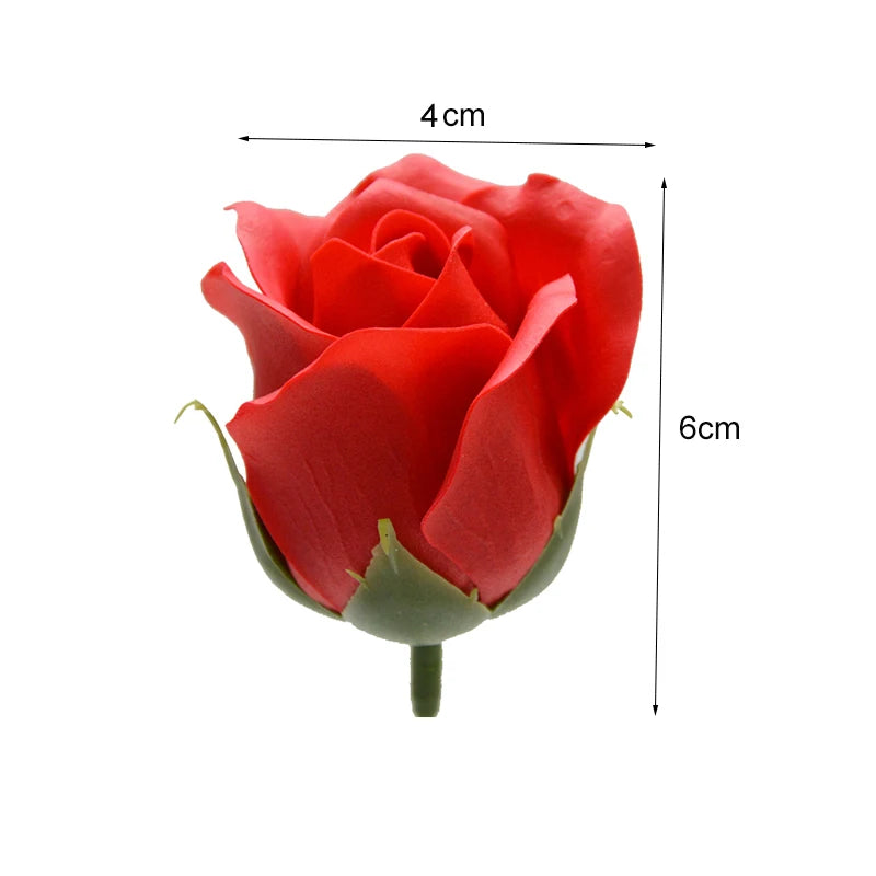 Tejesa 50 Pcs 3-Layer Rose with Curly Petals Fake Flowers Heads Wedding DIY Gift Box Valentine's Day/home/decor