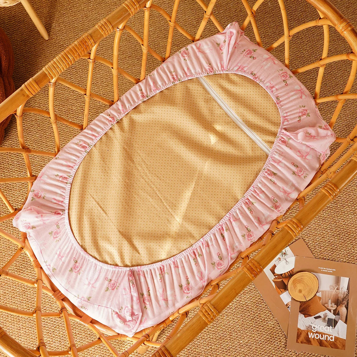 Tejesa 2pcs Set New Design 100% Polyester Cotton Baby Bed Sheet Newborn Crib Bedsheet Size 66x41cm