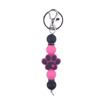 Hemasa Cartoon Dog Paw Handmade Beaded Silicone Key Chains Wristlet Lanyard Bracelet Keyring Women Men New Car Bag Pendant Key Chains