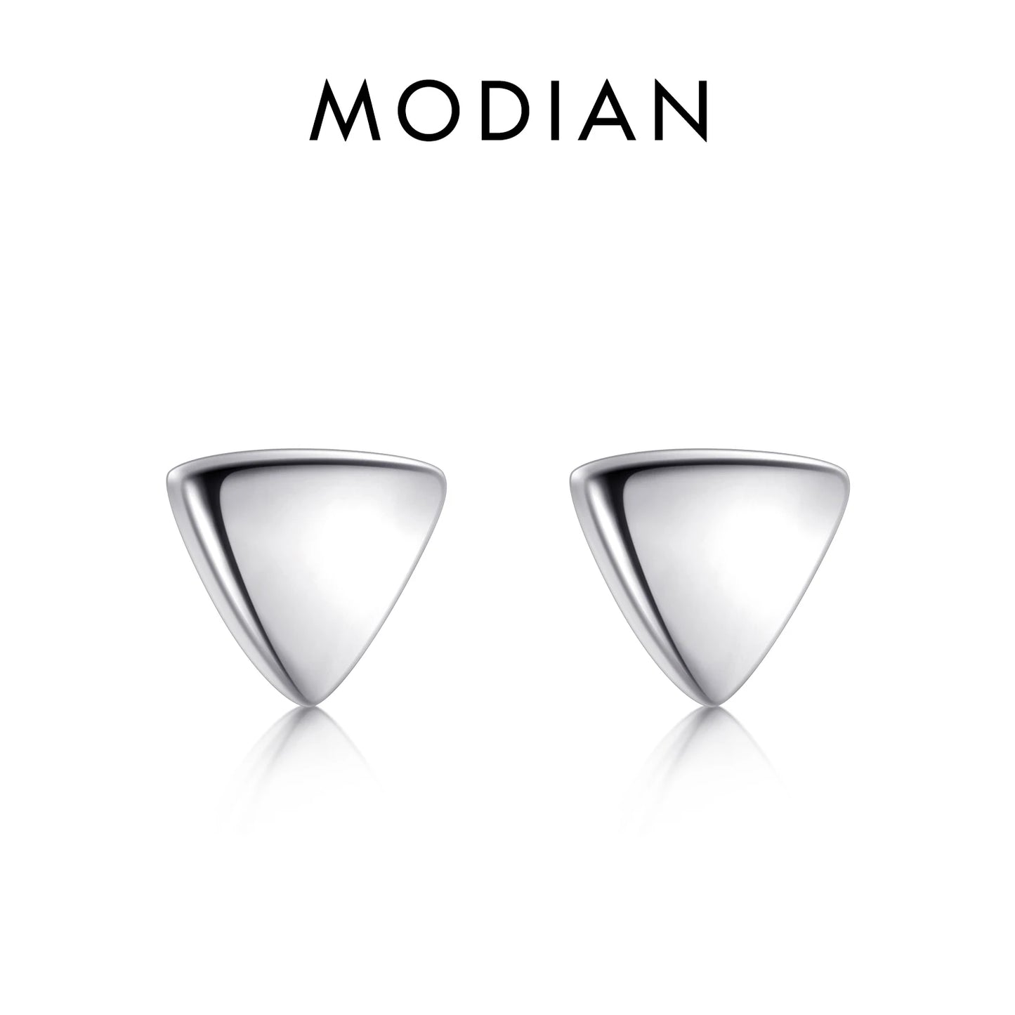 Modian 2021 Hot Sale Real 925 Sterling Silver Fashion Exquisite Triangle Stud Earrings Simple Style For Women Jewelry Bijoux