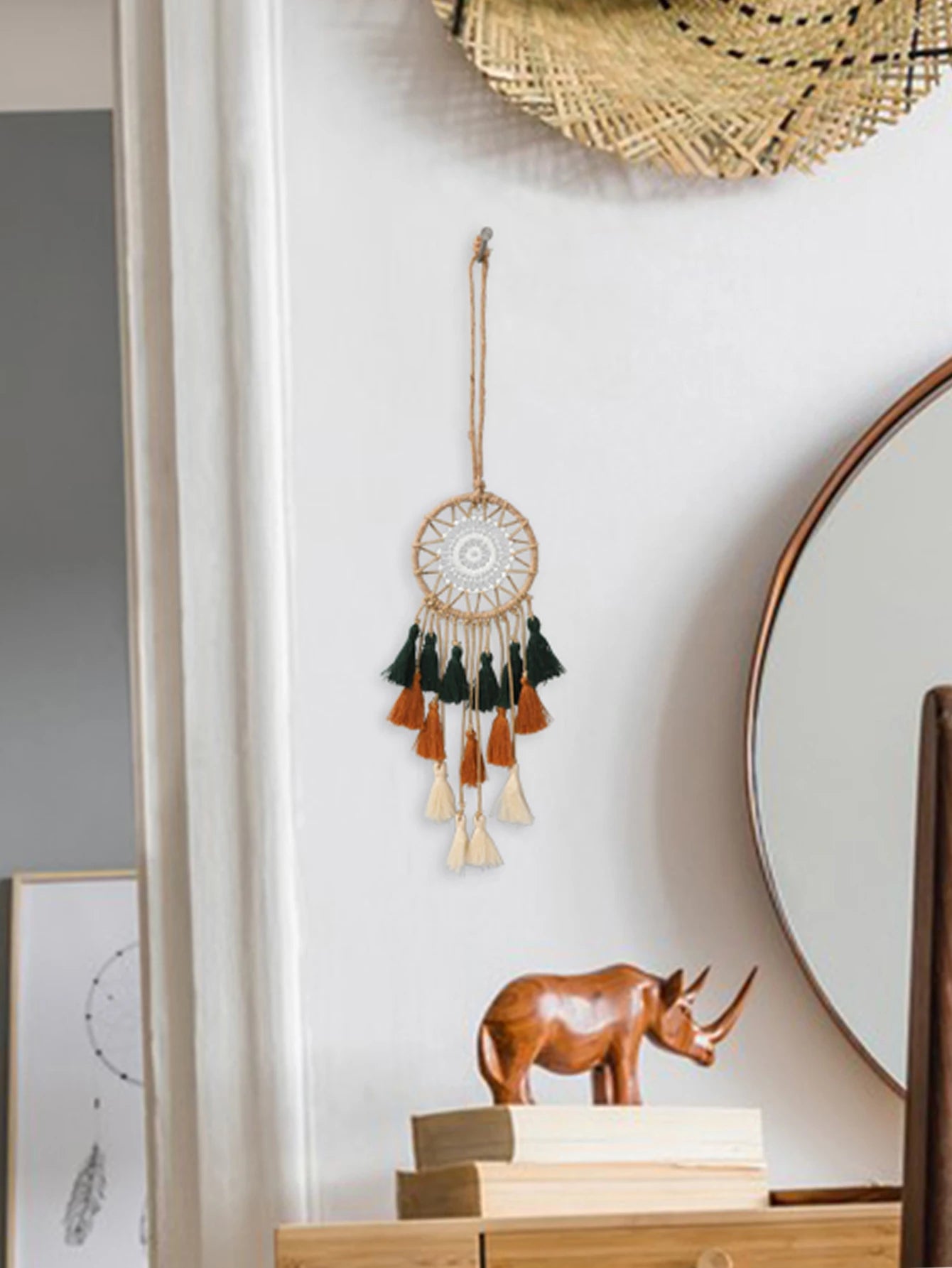 Hemasa Mini Dream Catcher Macrame Wall Car Decor Boho Home Decoration Small Dreamcatcher Hanging Wall Nordic Room Ornament Mascot Gift