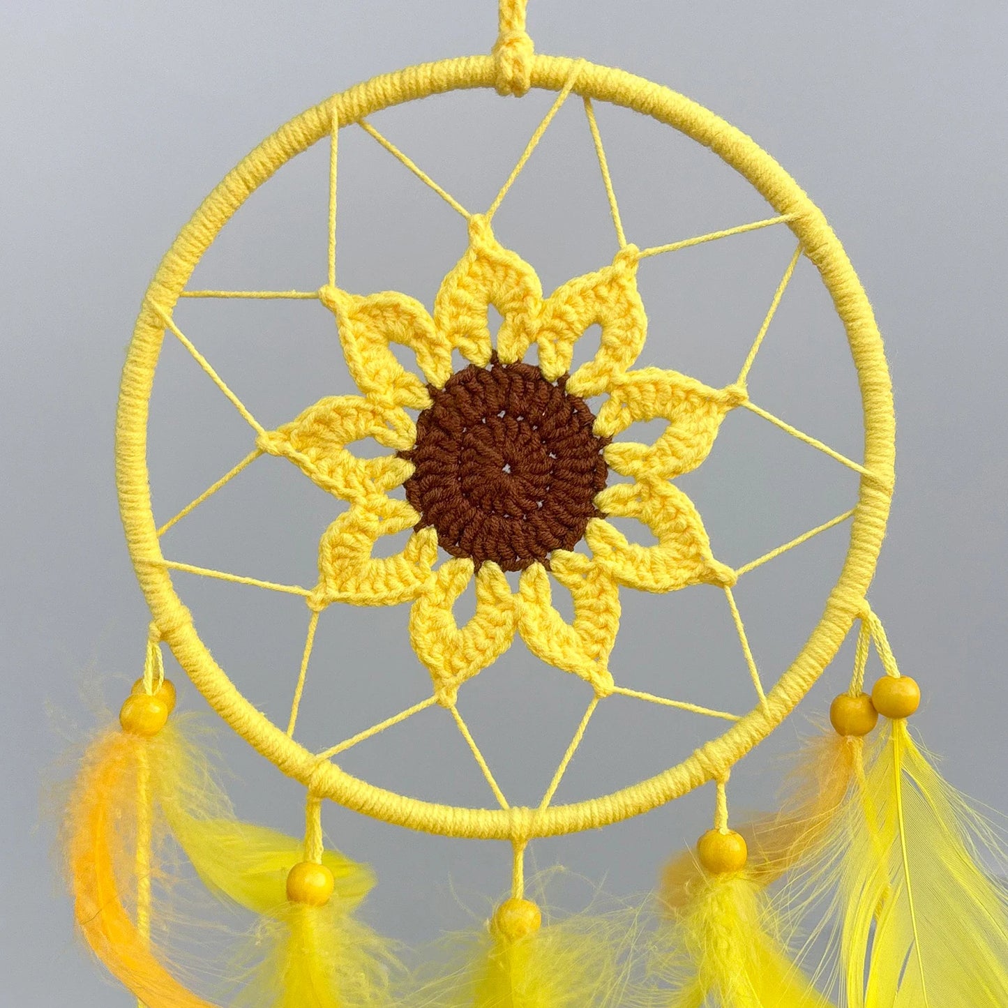 Tejesa Sunflower Feathers Dream Catcher Wall Hangings Handmade Weave Wind Chimes Window Pendnats Bedroom Decorations For Girls