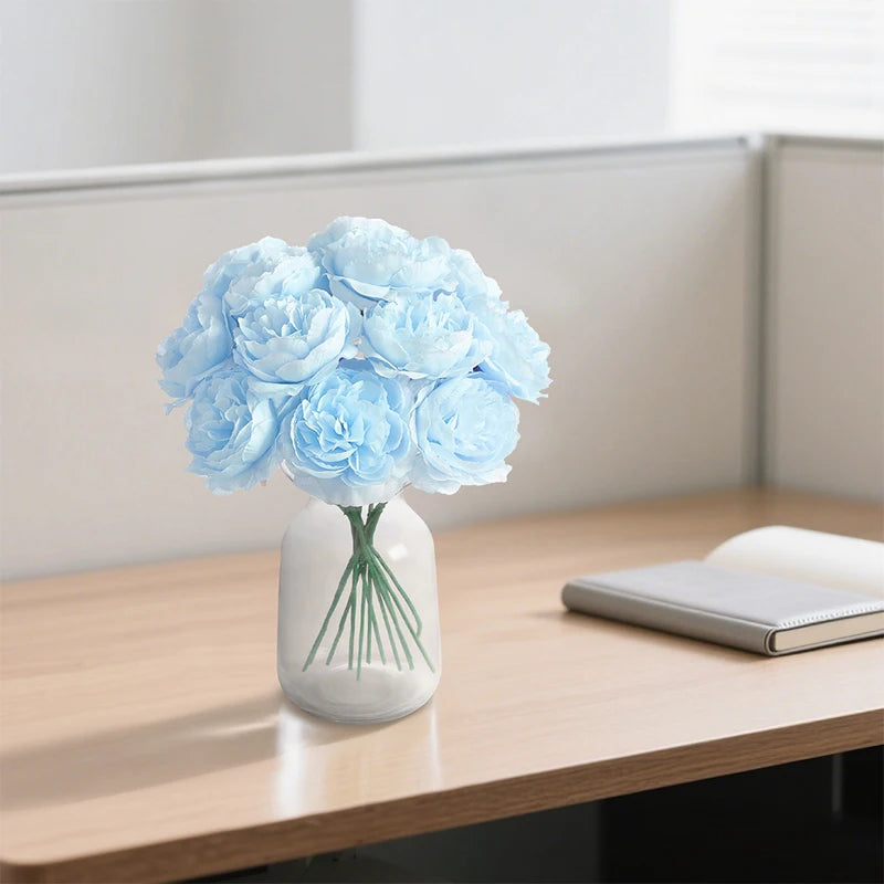 6Pcs Artificial Peony Flowers Bouquet 20CM Fake Flower for Home Decor Garden Wedding Decoration Outdoor Vase Flower Arrangement