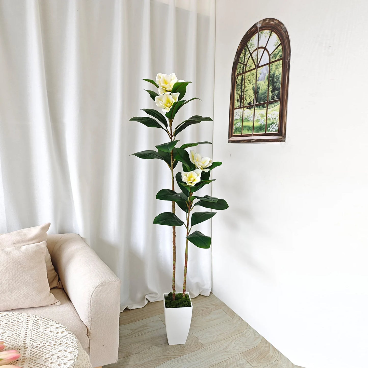140-180CM Artificial Ficus Tree Branch banyan Plastic Pot Indoor outdoor Home ornament Fake Plant for wedding home room decor