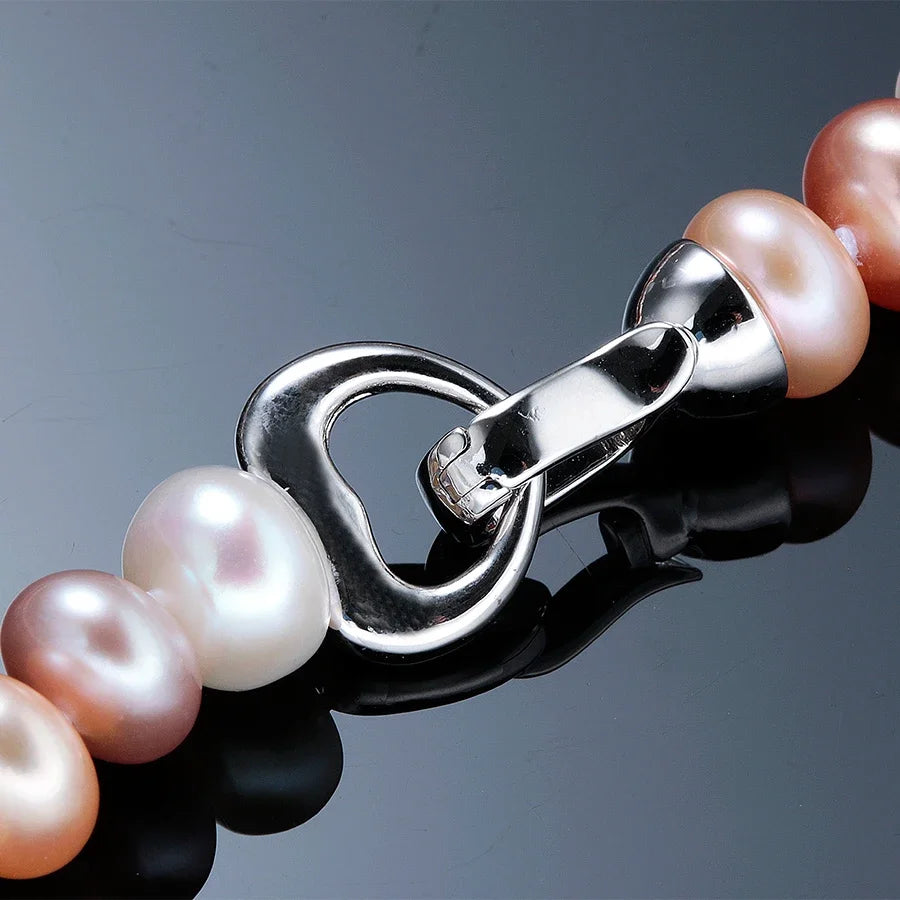 Hengsheng 100% Natural Freshwater Pearl Necklaces for Women High Luster 925 Sterling Silver Real Pearl Necklaces Jewelry Gift