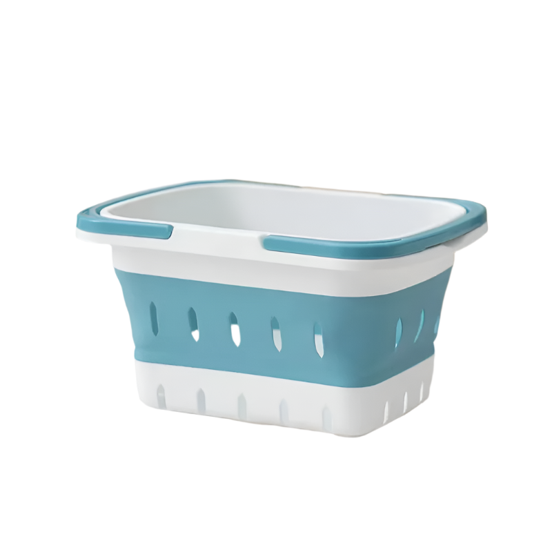 Hemasa  Portable Plastic Folding Laundry Basket Dirty Clothes Washing Bucket Container With Handle For Bathroom Storage Sorting