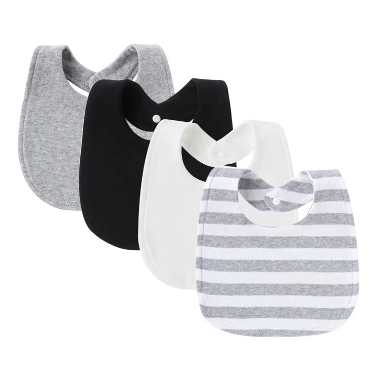 Tejesa 4Pcs Baby Bibs Burp Clothes / Newborn Saliva Towels for Girls Boys Cotton Kids Apron Infant Accessories Toddler Bibs Set