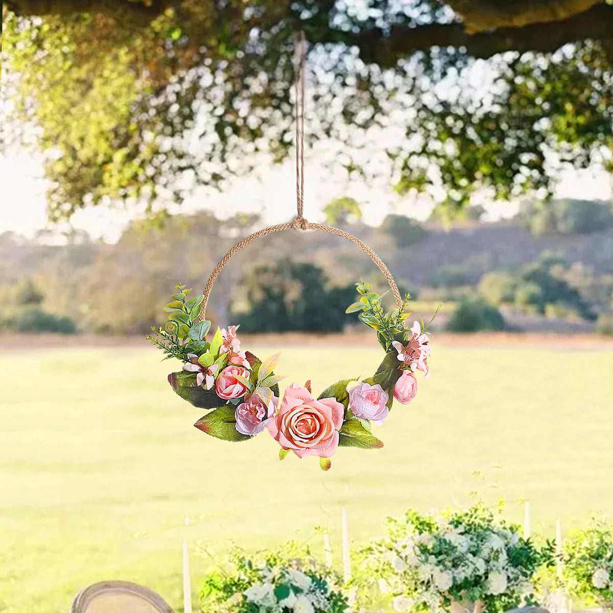 Flower Garland Artificial Flowers Wreaths Easter Decoration Summer Wreath on The Door Wedding Flower Wreath Farmhouse Home Decor